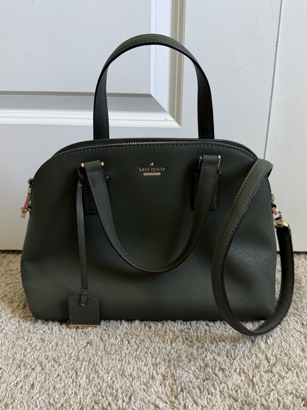 Kate Spade Dark Green Leather Satchel